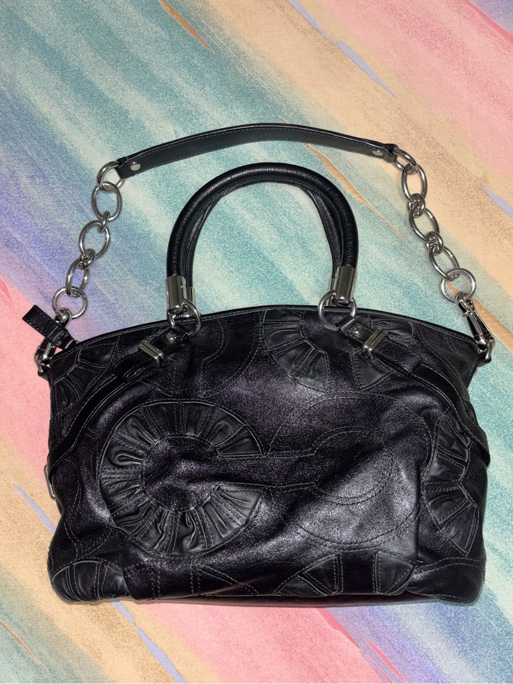 Coach Embellished Madison Sophia leather shoulder tophandle handbag satchel